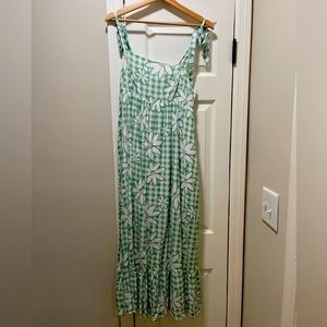 Claudia floral gingham midi dress